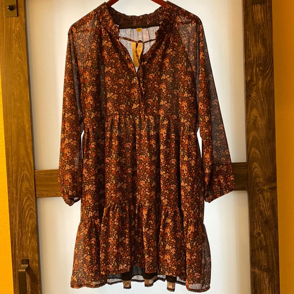 American Eagle Floral Long Sleeve BOHO Dress NWT - Picture 1 of 6
